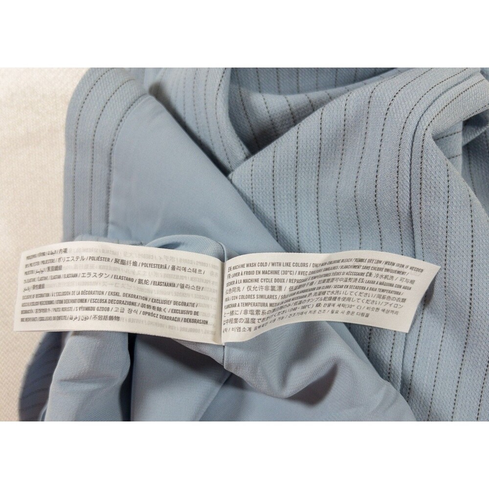 Abercrombie & Fitch Blue Pinstripe Midi Dress NWT Removable Straps L - Picture 13 of 16